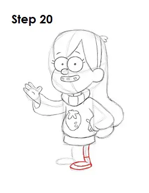 How to Draw Mabel Pines Step 20
