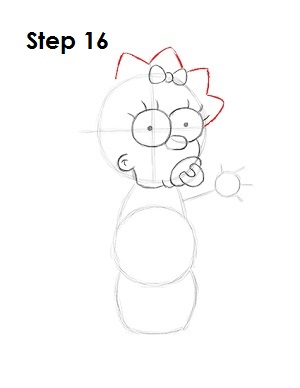 How to Draw Maggie Simpson Step 16