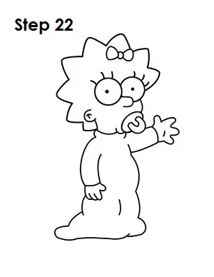 How to Draw Maggie Simpson Step 22