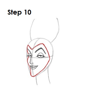 How to Draw Maleficent Step 10