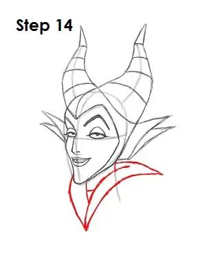 How to Draw Maleficent Step 14