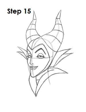 How to Draw Maleficent Step 15