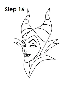 How to Draw Maleficent Step 16