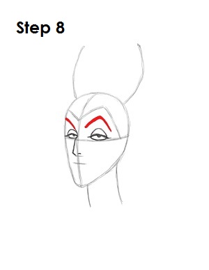 How to Draw Maleficent Step 8
