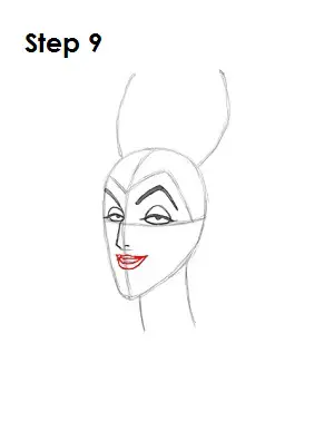 How to Draw Maleficent Step 9
