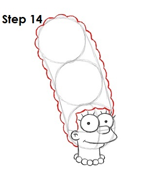 Draw Marge Simpson Step 14