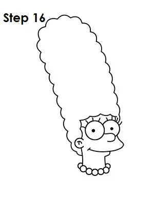 Draw Marge Simpson Step 16