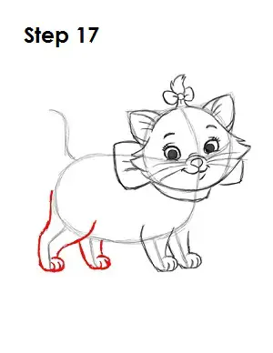 How to Draw Marie Step 17
