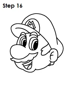 Draw Mario Nintendo Step 16