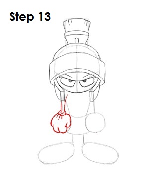 Draw Marvin the Martian Step 13