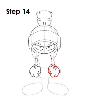 Draw Marvin the Martian Step 14