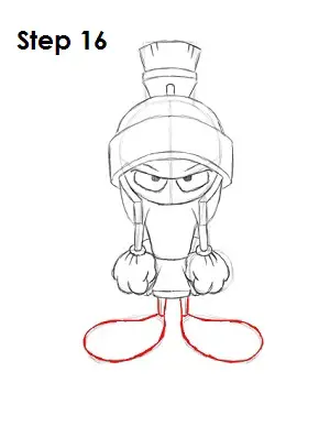 Draw Marvin the Martian Step 16