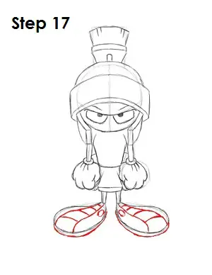 Draw Marvin the Martian Step 17