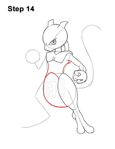 How to Draw Mewtwo Pokemon 14