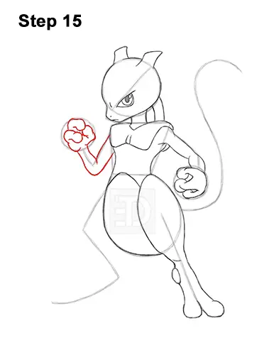 How to Draw Mewtwo Pokemon 15