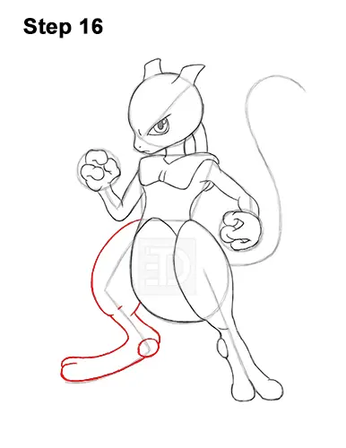 How to Draw Mewtwo Pokemon 16