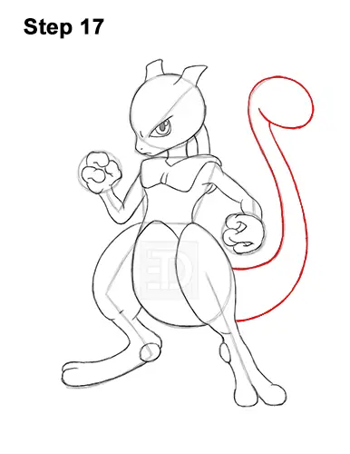 How to Draw Mewtwo Pokemon 17