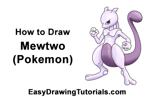 Learn how to draw Mew from Pokemon using few simple drawing steps