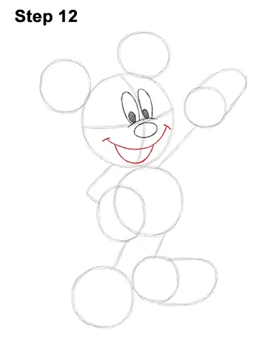 How to Draw Classic Mickey Mouse Full Body Disney 12