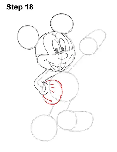 How to Draw Classic Mickey Mouse Full Body Disney 18