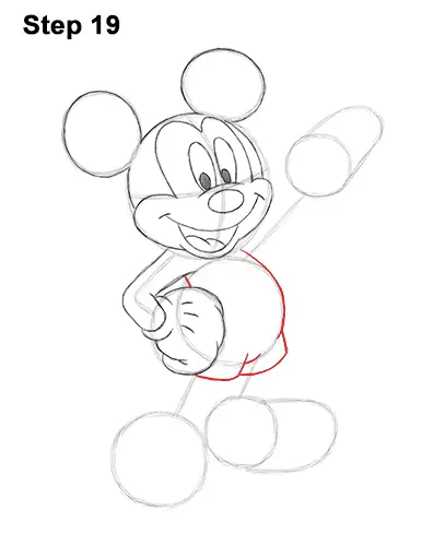 How to Draw Classic Mickey Mouse Full Body Disney 19