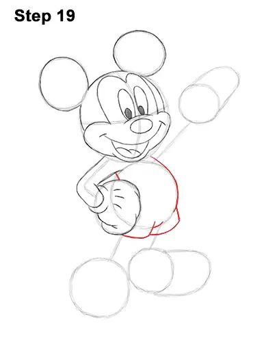 How to Draw Mickey Mouse (Full Body)