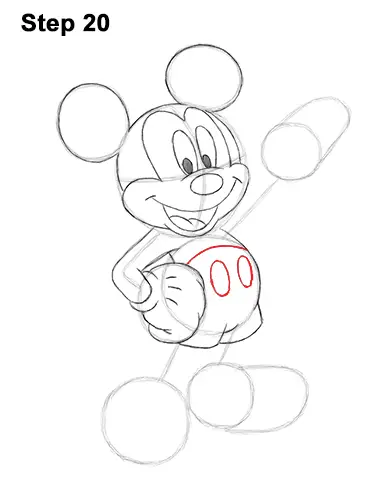 How to Draw Classic Mickey Mouse Full Body Disney 20