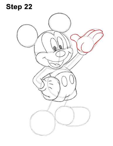 How to Draw Classic Mickey Mouse Full Body Disney 22
