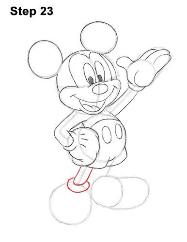 How to Draw Classic Mickey Mouse Full Body Disney 23