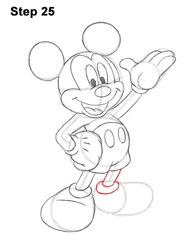 How to Draw Classic Mickey Mouse Full Body Disney 25
