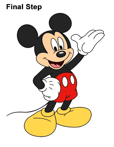 How to Draw Classic Mickey Mouse Full Body Disney