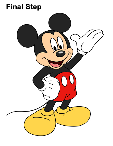 How to Draw Mickey Mouse (Full Body)