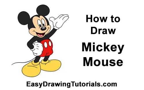 How to Draw Classic Mickey Mouse Full Body Disney