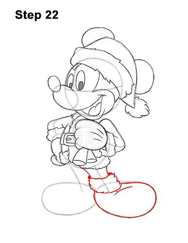 How to Draw Mickey Mouse  Christmas Santa Claus 22