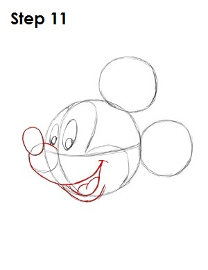 Draw Mickey Mouse Step 11