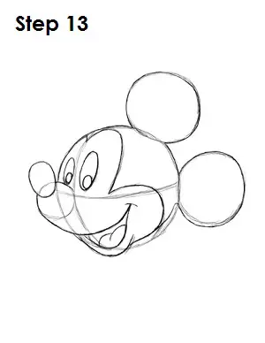 Draw Mickey Mouse Step 13