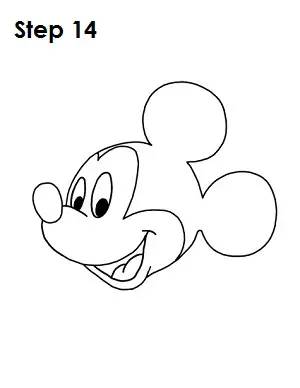 Draw Mickey Mouse Step 14