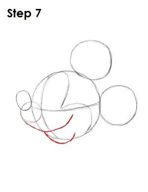 Draw Mickey Mouse Step 7