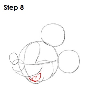 Draw Mickey Mouse Step 8