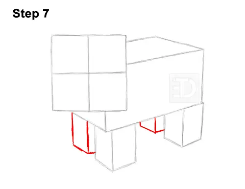 How to Draw Minecraft Pig Side View 7