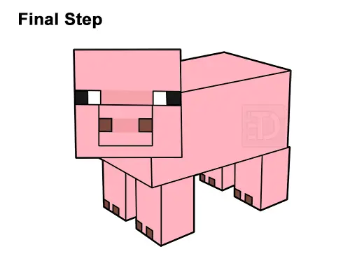 How to Draw Minecraft Pig Side View