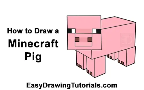 How to Draw Minecraft Pig Side View