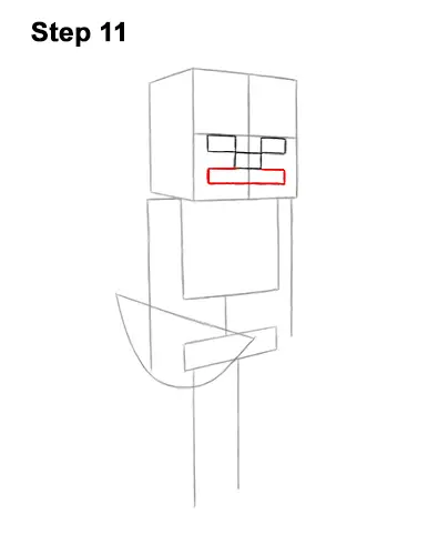 How to Draw Minecraft Skeleton Bow 11