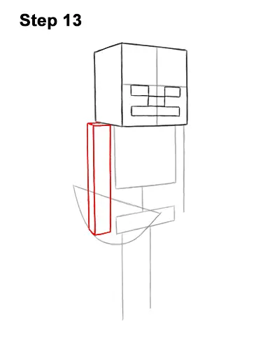 How to Draw Minecraft Skeleton Bow 13