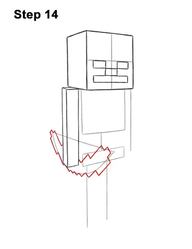 How to Draw Minecraft Skeleton Bow 14