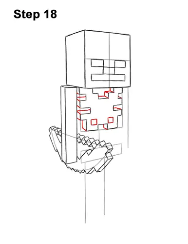 How to Draw Minecraft Skeleton Bow 18