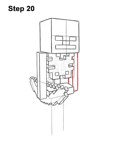 How to Draw Minecraft Skeleton Bow 20