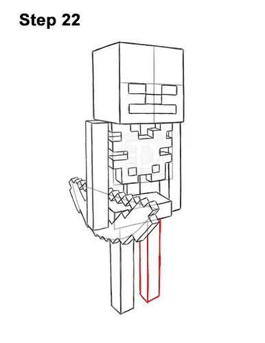 How to Draw Minecraft Skeleton Bow 22