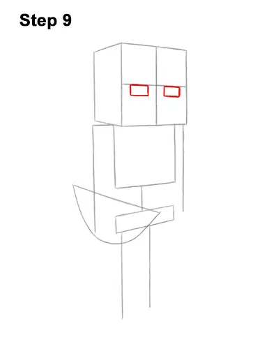 How to Draw Minecraft Skeleton Bow 9