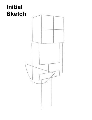 How to Draw Minecraft Skeleton Bow Guides Lines